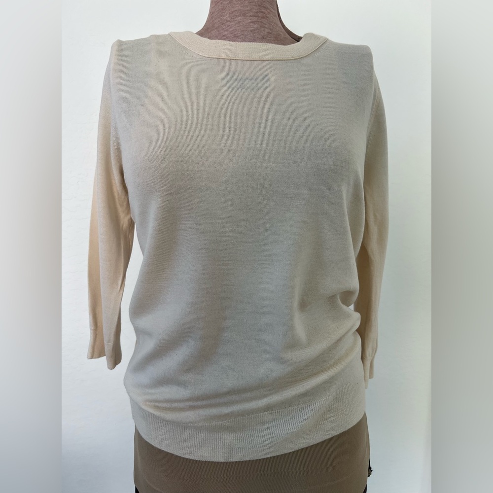 J. Crew Cream Lightweight Crewneck Sweater
